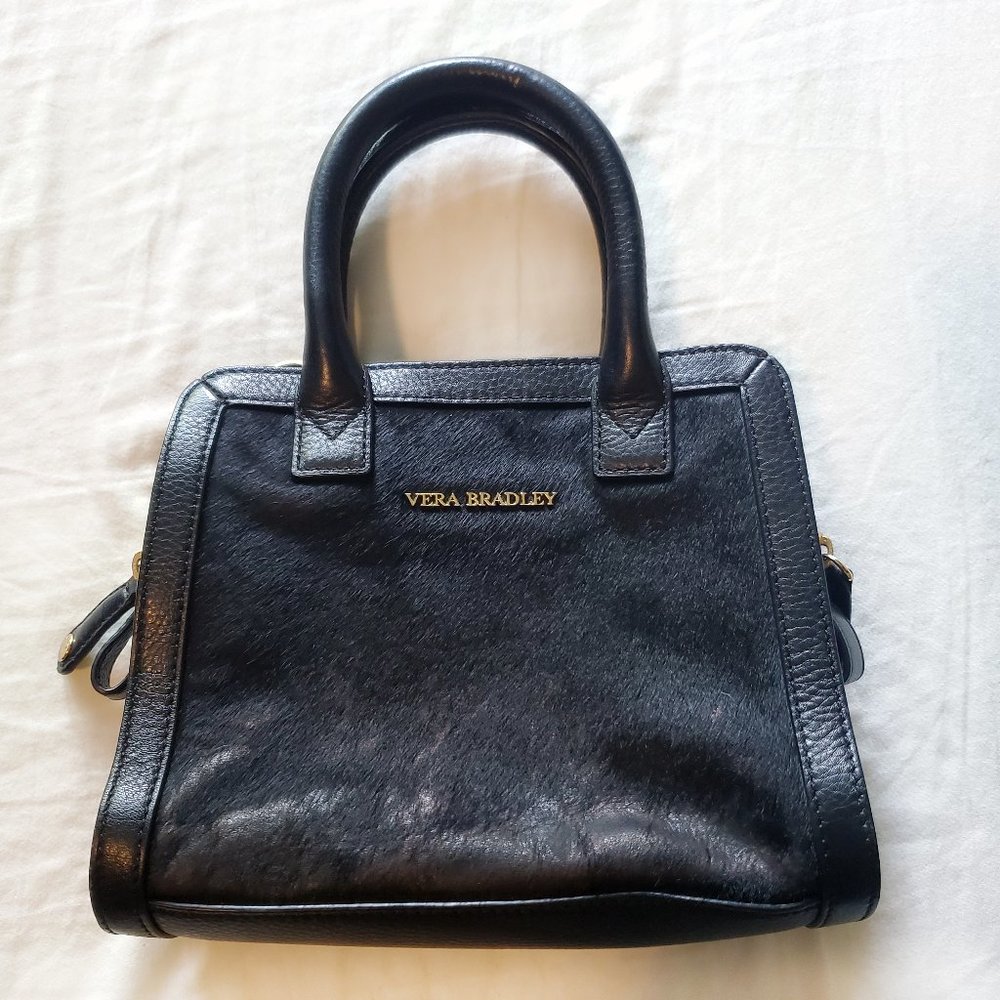 Vera Bradley Natalie Crossbody Calf Hair Black Handbag